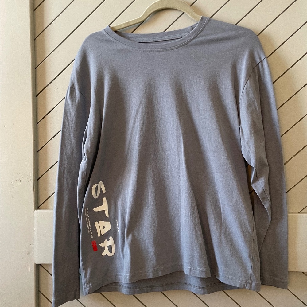 Shein - Blue "Star" Long Sleeve Tee